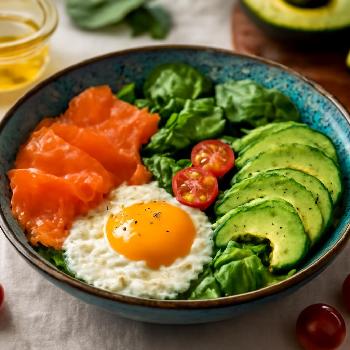 Bol Petit Déjeuner Whole30 au Saumon Fumé et Avocat