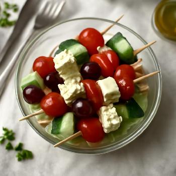Brochettes Méditerranéennes Olives et Feta : Une Collation Savoureuse
