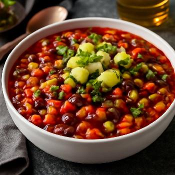 Chili Végétarien Riche en Fibres aux Haricots et Légumes