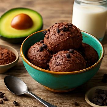 Crème Glacée Chocolat Avocat Faible en Glucides