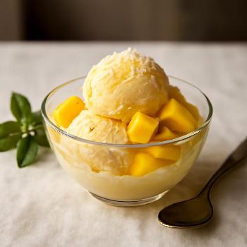 Crème Glacée Végétalienne Noix de Coco et Mangue