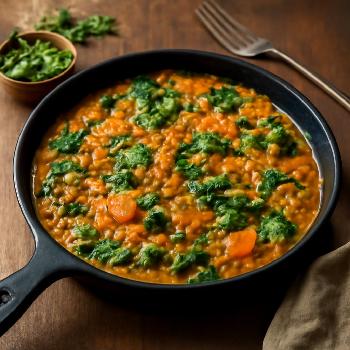 Curry de Lentilles Corail et Légumes, Riche en Fer pour la Grossesse