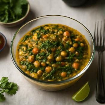 Curry de Pois Chiches et Épinards Léger en Sodium