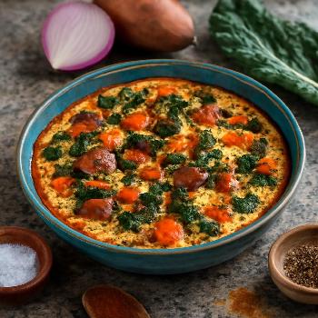 Frittata Patate Douce, Saucisse et Kale Whole30