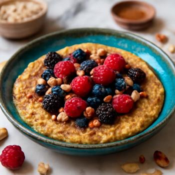 Galette d'Avoine aux Fruits Rouges et Noix: Un Petit Déjeuner Équilibré pour Diabétiques