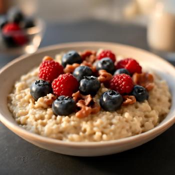 Gruau aux Baies, Graines et Noix : Un Petit Déjeuner Énergisant et Riche en Fibres