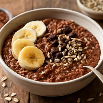 Gruau Végétalien Chocolat Banane et Graines de Tournesol