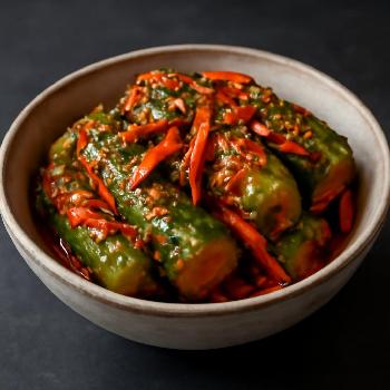 Kimchi de Concombre Végétalien (Oi Sobagi)