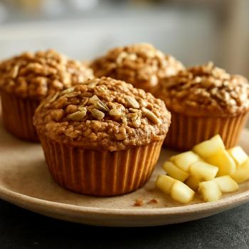 Muffins aux Graines de Tournesol et Pommes (Sans Noix, Sans Gluten)