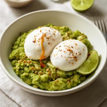 Oeufs pochés Whole30 sur lit d'avocat épicé