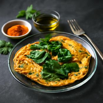 Omelette Anti-Inflammatoire au Curcuma et Épinards