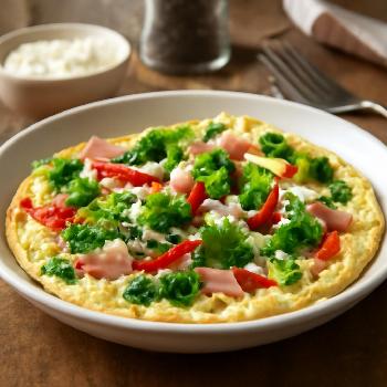 Omelette aux Blancs d'Œufs, Brocolis et Jambon de Dinde