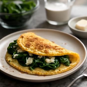 Omelette aux Épinards et au Fromage de Chèvre - Déjeuner Faible en Glucides