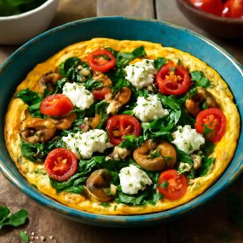 Omelette aux légumes et fromage frais (Faible IG)
