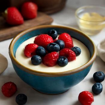 Panna Cotta Allégée à la Vanille et aux Fruits Rouges (Sans Sucre)