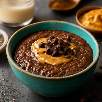 Pudding aux Graines de Chia Chocolat & Beurre de Cacahuète Végétalien