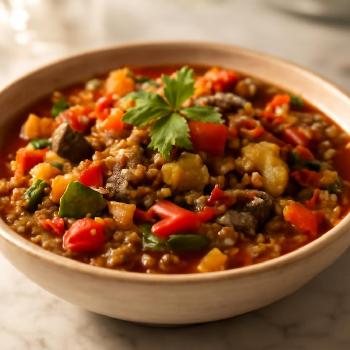 Ragoût de Lentilles Méditerranéen aux Légumes d'Été