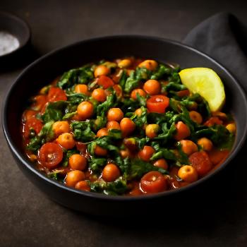 Ragoût de Pois Chiches Méditerranéen aux Épinards et Citron