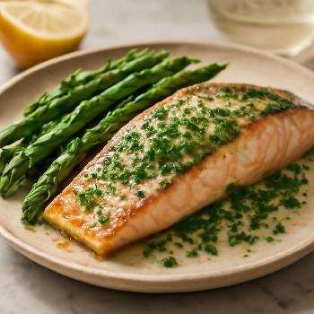 Saumon au Beurre d'Herbes et Asperges (Keto)