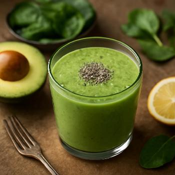 Smoothie Keto Avocat, Épinards et Citron