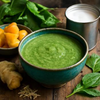 Smoothie Petit Déjeuner Whole30 Mangue, Épinards et Lait de Coco