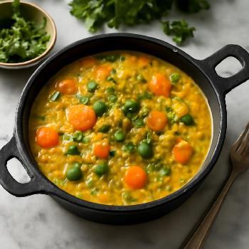 Soupe de Légumes Minceur au Curry et Lentilles Corail (Portion Contrôlée)