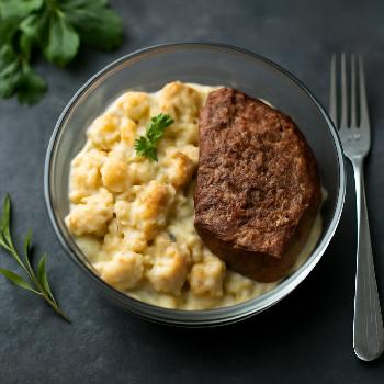 Steak au Chou-Fleur Gratiné: Un Dîner Boeuf Faible en Glucides