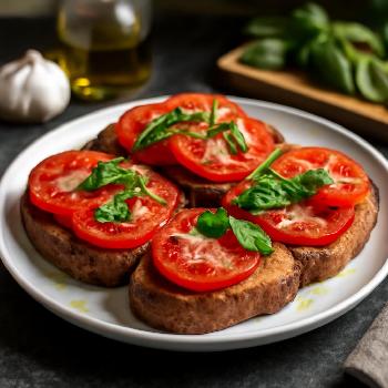 Tartines Méditerranéennes au Pain Complet, Huile d'Olive et Tomates