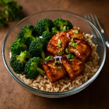 Tofu Teriyaki Croustillant avec Brocoli et Riz Brun