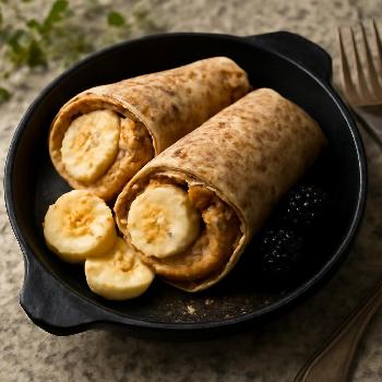 Wraps Petit Déjeuner Sans Lait aux Bananes et Beurre d'Amande