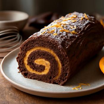 Bûche de Noël au Chocolat et Orange