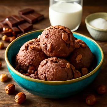 Crème Glacée au Chocolat et Noisettes Torréfiées