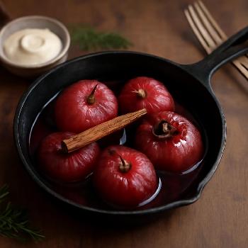 Pêches Pochées au Vin Rouge et aux Épices