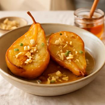 Poires au Four au Miel et au Gingembre