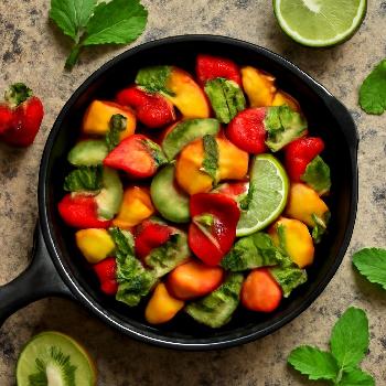 Salade de Fruits d'Été Rafraîchissante à la Menthe et au Citron Vert
