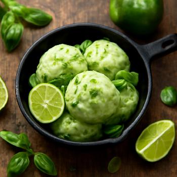 Sorbet Rafraîchissant au Citron Vert et Basilic