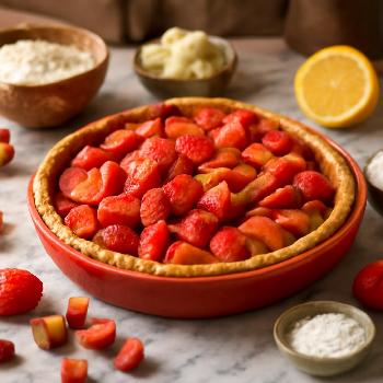 Tarte Fraises Rhubarbe : Douceur Printanière