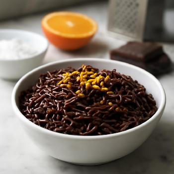 Vermicelles au chocolat noir et zeste d'orange