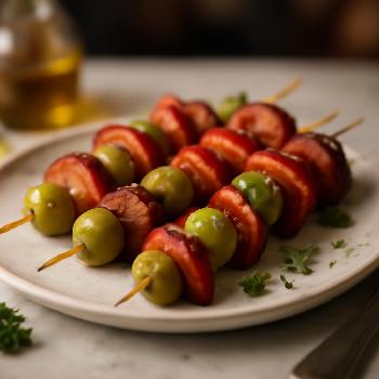 Brochettes Antipasti Chorizo, Poivrons et Olives
