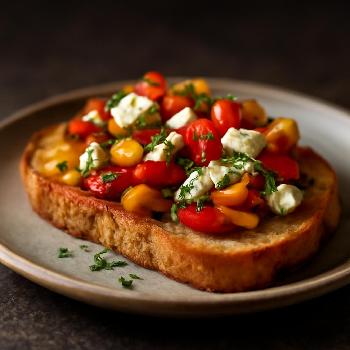 Bruschetta aux Poivrons Grillés et Feta