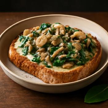 Crostinis Crémeux aux Champignons et Épinards
