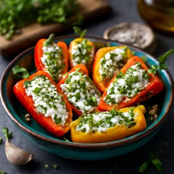 Mini Poivrons Farcis au Fromage Frais et Herbes