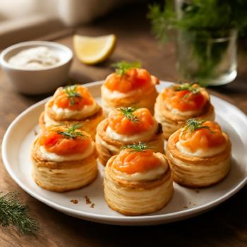 Mini Vol-au-vent Apéritif au Saumon Fumé et Aneth