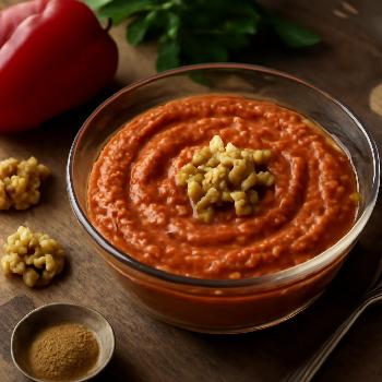 Muhammara Authentique : Dip Syrien aux Noix et Poivrons Rouges
