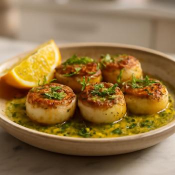 Saint-Jacques Grillées au Beurre d'Agrumes et Herbes Fraîches