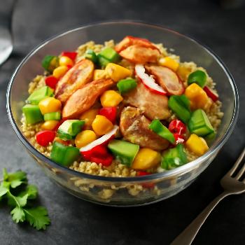 Salade de Quinoa Exotique au Poulet Grillé, Mangue et Avocat