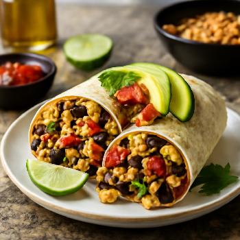 Burrito Déjeuner Végétalien au Tofu Brouillé