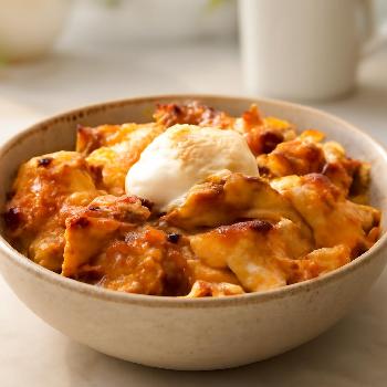 Gratin de Pain Perdu aux Pommes et à la Cannelle