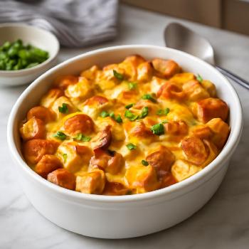 Gratin Petit Déjeuner à la Mijoteuse Saucisse et Fromage