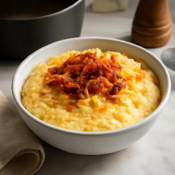 Grits Crémeux au Fromage et Bacon